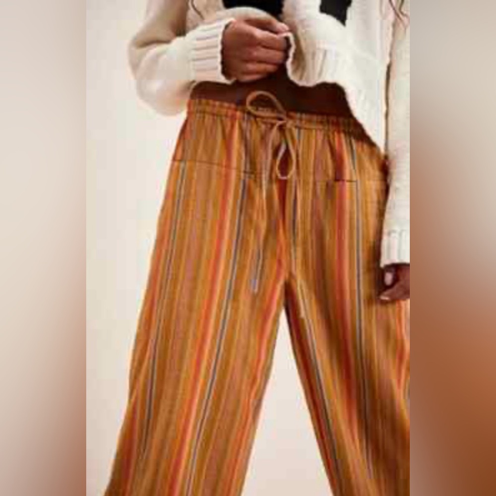 Free People Hudson Canyon Striped Pants Good Combo Combo Size M - Picture 2 of 16